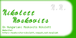 nikolett moskovits business card